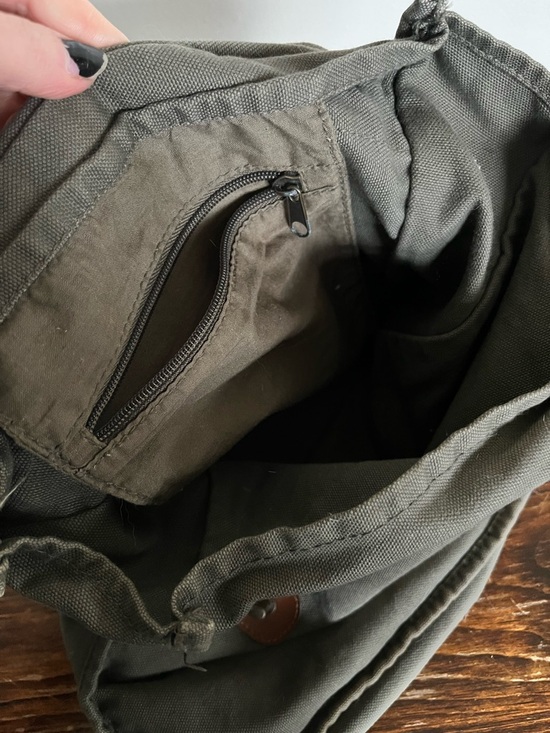 Cowgirl Graphic Canvas Crossbody Bag - Olive Green - Picture 5 of 6